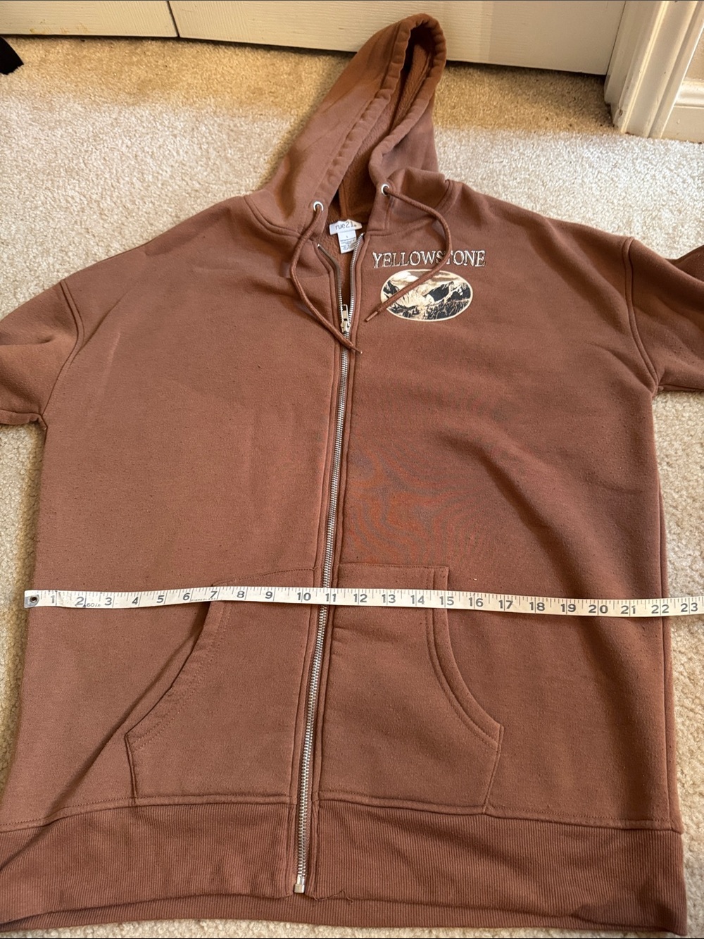 Rue21 Brown Yellowstone Zip-Up Hoodie - Size Large - Picture 9 of 10